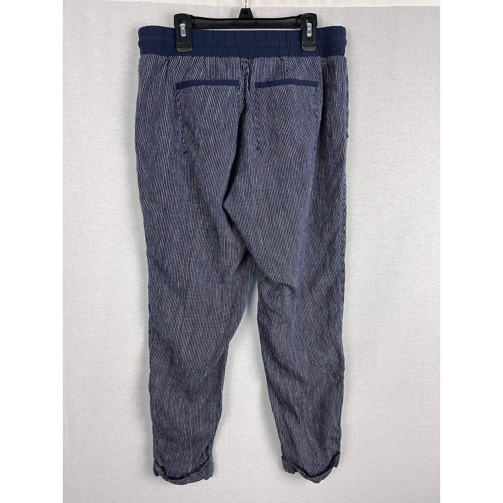 Athleta Pants Blue Stripe Bali Linen Nautical Beachy Coastal Grandma Summer - Picture 4 of 8